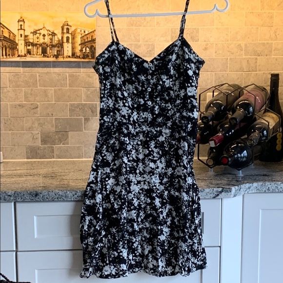 Dynamite Black and White Spaghetti Strap Mini Sundress - Picture 1 of 5